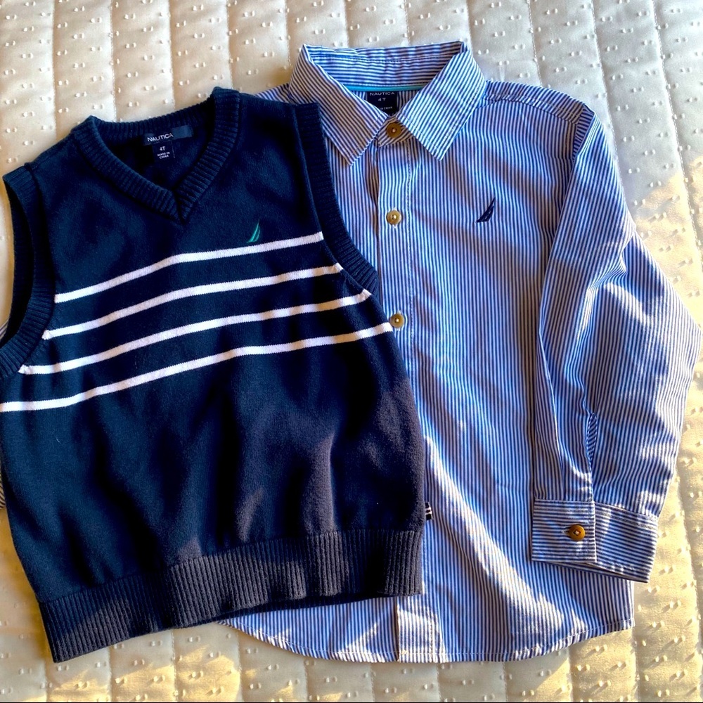 Nautica sleeves vest and long sleeve t shirt in perfect condition. Size 4t